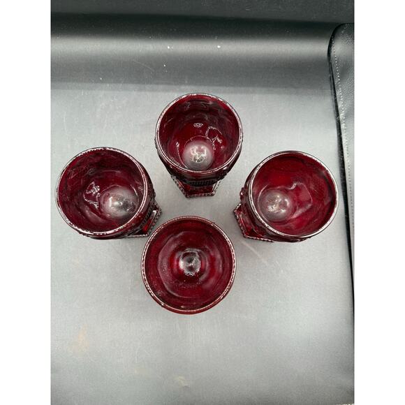 Vintage Avon Ruby Red 1876 Cape Cod Wine Goblets – Set of 4 - Picture 3 of 8